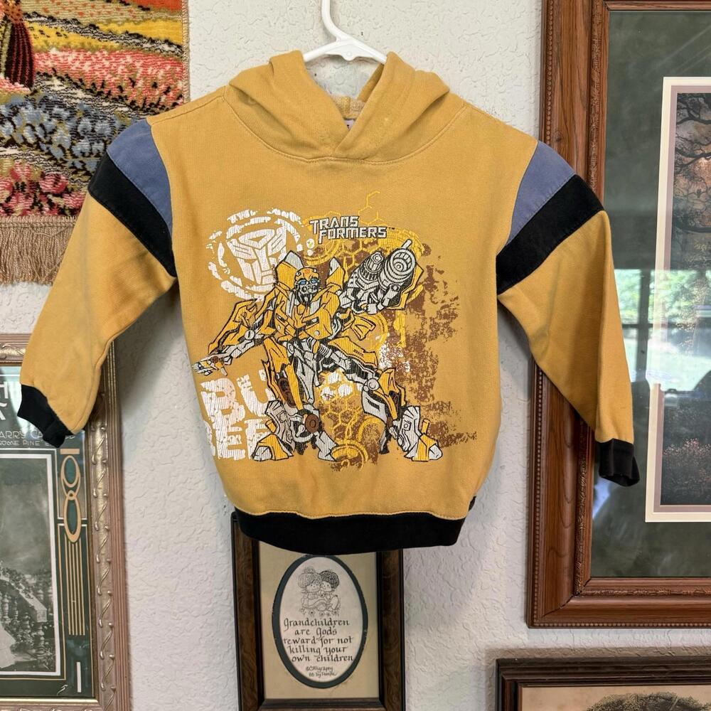 Vintage 00s RARE Transformers Bumblebee Kids‎ Hoodie Size 4T